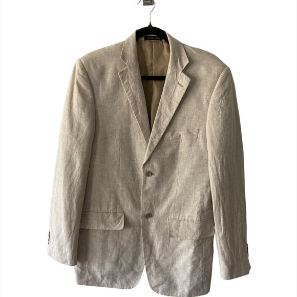 Men's Franko Lotti Neutral Beige Size M-L Linen Blazer